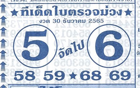 เลขทีเด็ดใบตรวจม่วง หวยงวดนี้ 30/12/65