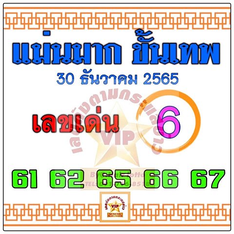 เลขแม่นมากขั้นเทพ หวยงวดนี้ 30/12/65