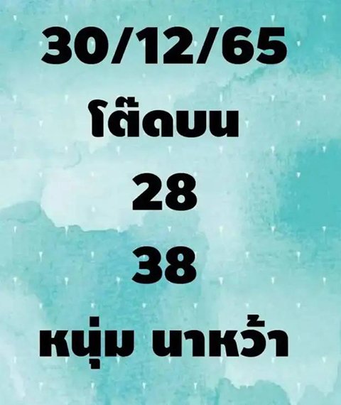 เลขหนุ่มนาหว้าคู่โต๊ด หวยงวดนี้ 30/12/65