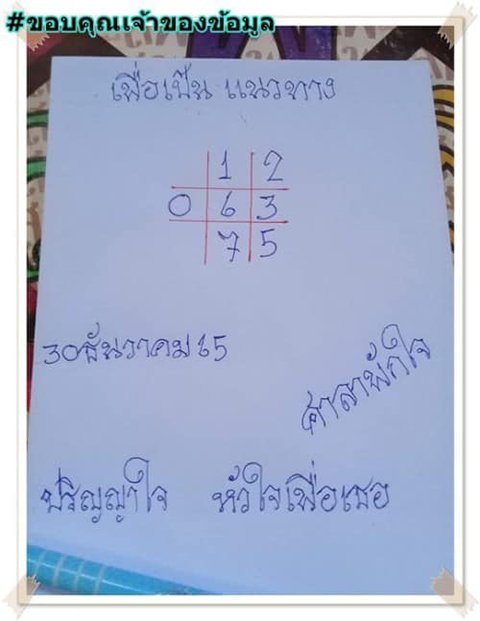 เลขศาลาพักใจ หวยงวดนี้ 30/12/65