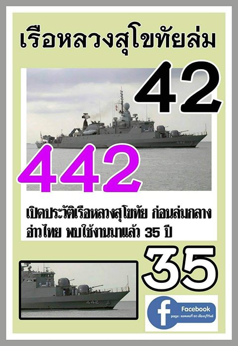 เลขเรือหลวงสุโขทัย หวยงวดนี้ 30/12/65