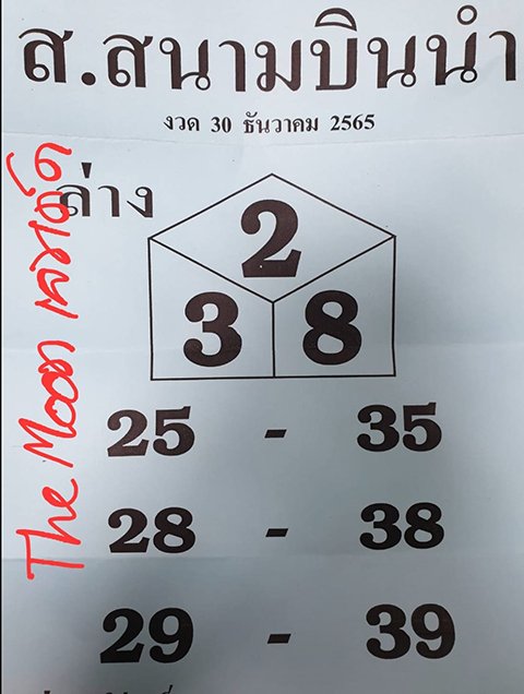 เลข ส.สนามบินน้ำ หวยงวดนี้ 30/12/65