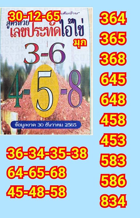 เลขประทัดไอ้ไข่ หวยงวดนี้ 30/12/65